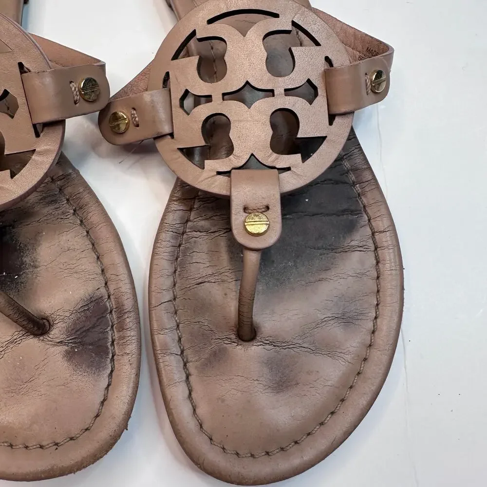 Tory Burch Tan Miller Logo Sandal
